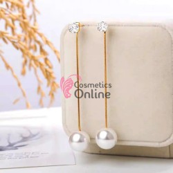 Cercei pentru dama moderni EARR16BB Aurii Set de 1 pereche cu cristal din zircon si perla